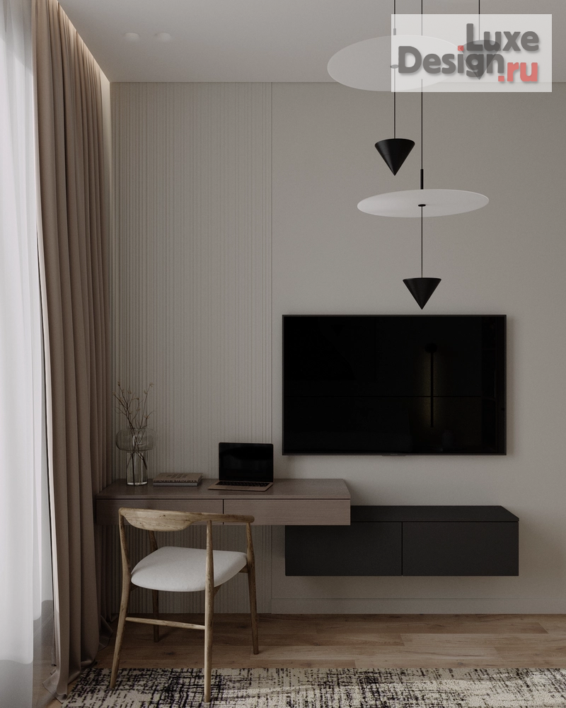 Дизайн интерьера однокомнатной квартиры "Квартира в стиле джапанди в ЖК "ЗИЛАРТ"" (фото 1)