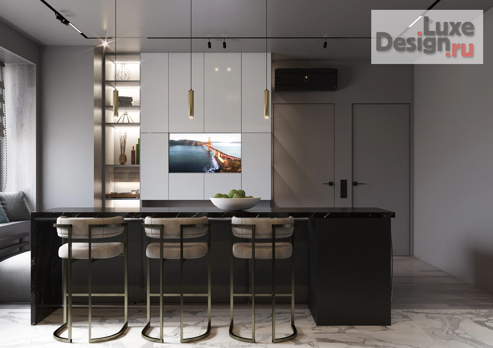 Дизайн интерьера двухкомнатной квартиры "ЖК Discovery (Дискавери)" (фото 5)