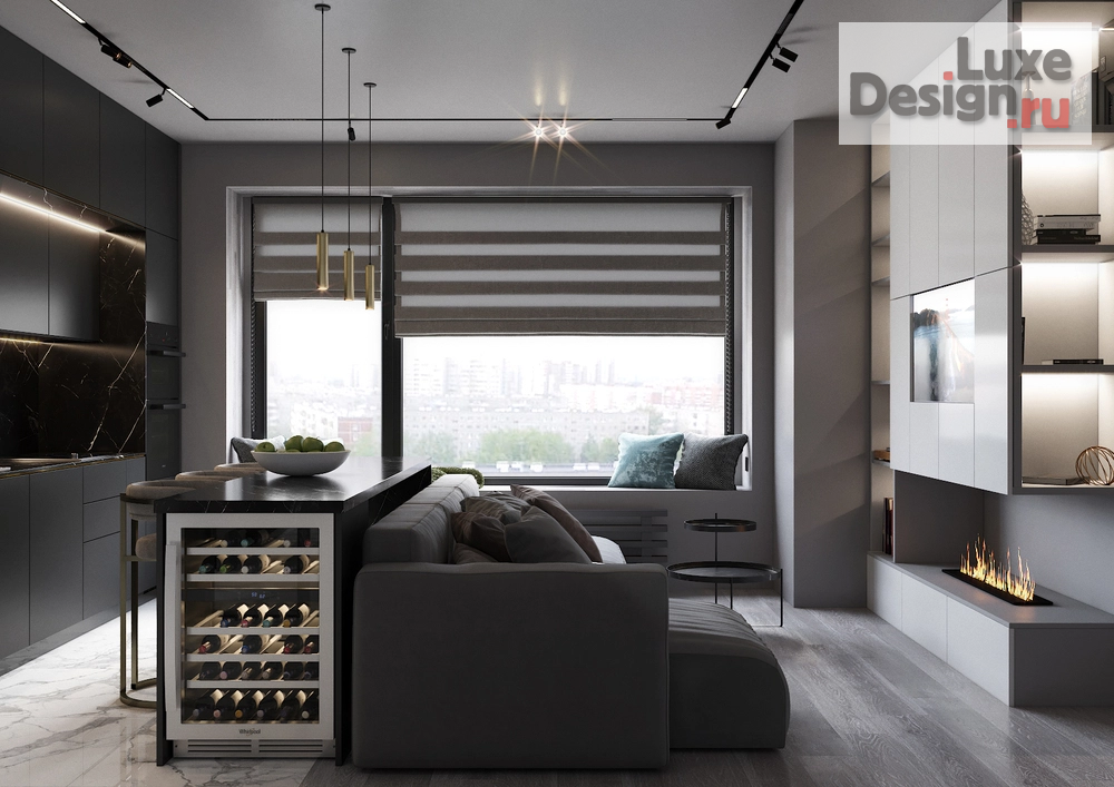 Дизайн интерьера двухкомнатной квартиры "ЖК Discovery (Дискавери)" (фото 6)