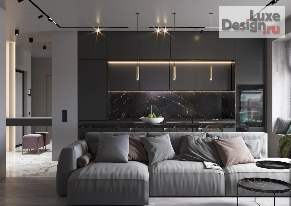 Дизайн интерьера двухкомнатной квартиры "ЖК Discovery (Дискавери)" (фото 3)