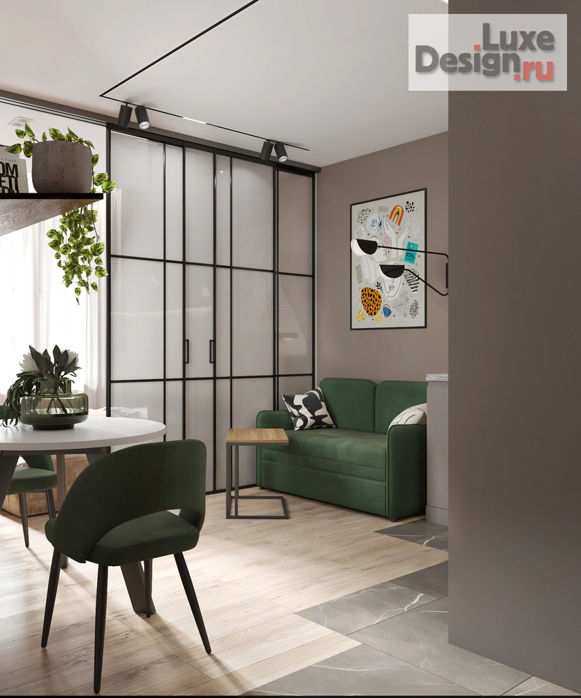 Дизайн интерьера квартиры студии "ЖК "Отрадный"" (фото 5)