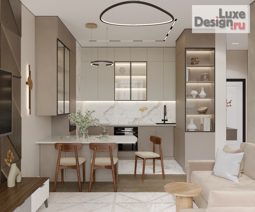 Дизайн интерьера двухкомнатной квартиры "ЖК Прокшино" (фото 1)