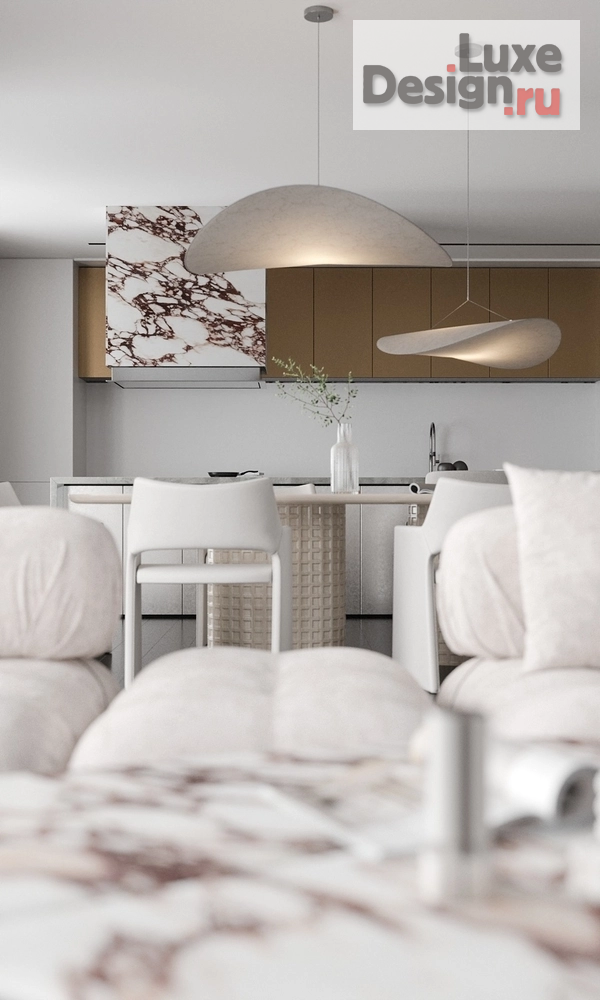 Дизайн интерьера апартаментов "Пленительный белый" (фото 1)