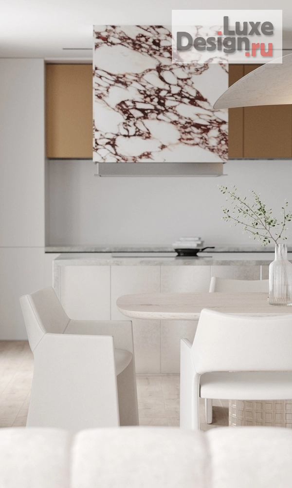 Дизайн интерьера апартаментов "Пленительный белый" (фото 8)