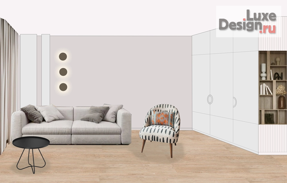 Дизайн интерьера двухкомнатной квартиры "Дизайн-проект " (фото 2)