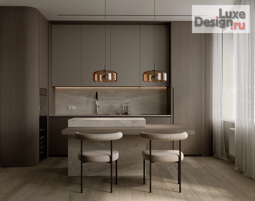 Дизайн интерьера гостиной "Кухня-гостиная для молодой семьи в Пушкино" (фото 1)