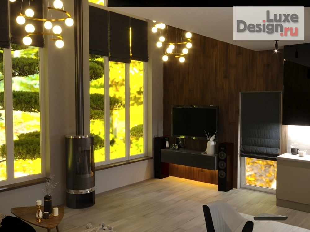 Дизайн интерьера загородного дома "Кухня-гостиная в загородном доме" (фото 8)