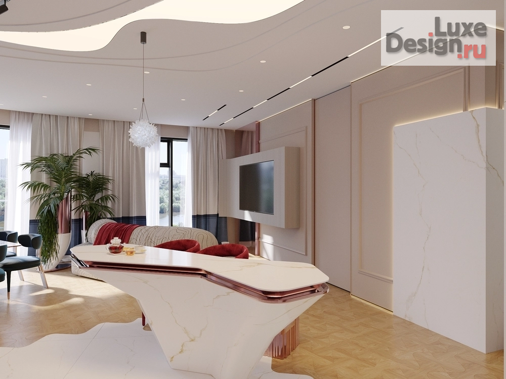 Дизайн интерьера гостиной "Морская акватория" (фото 16)