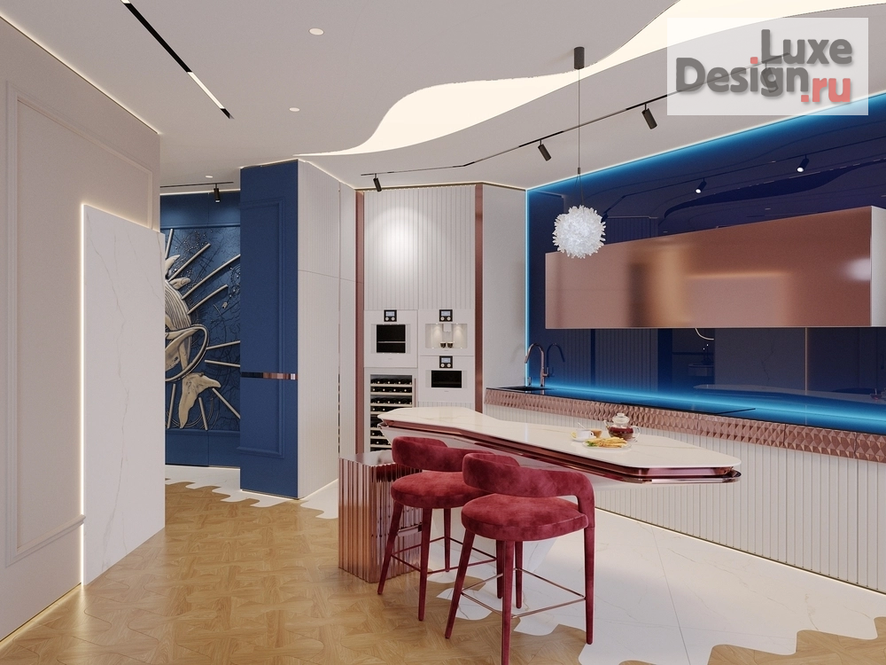 Дизайн интерьера гостиной "Морская акватория" (фото 18)