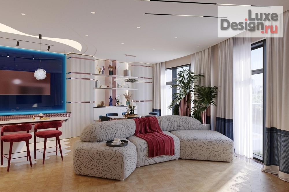 Дизайн интерьера гостиной "Морская акватория" (фото 19)