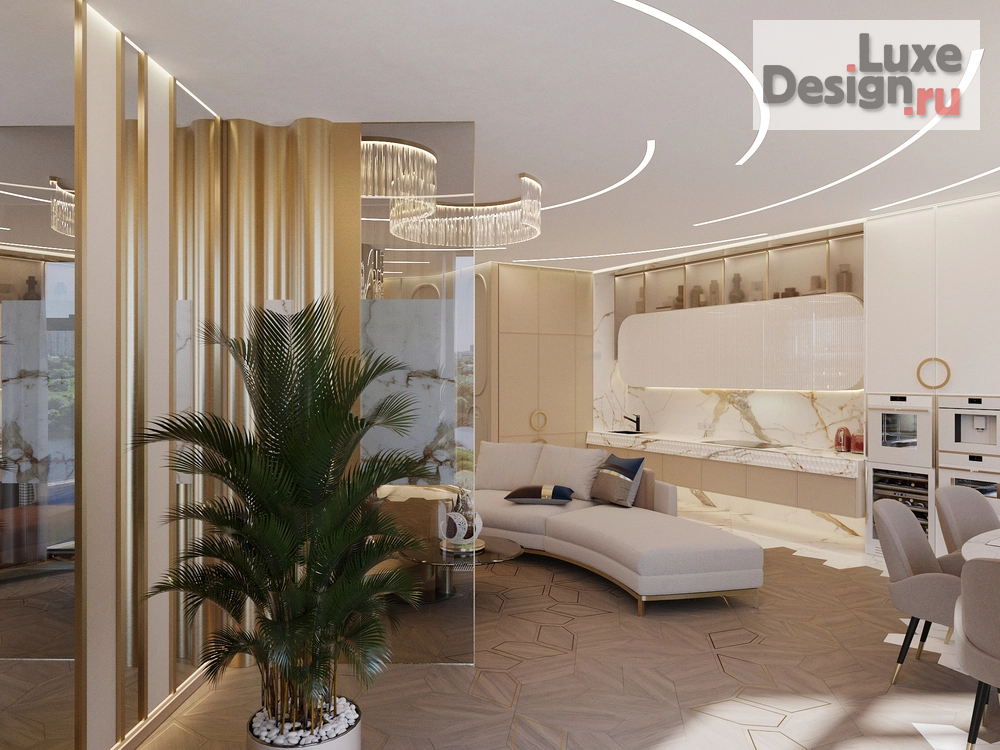 Дизайн интерьера гостиной "Монохромный футуризм" (фото 12)