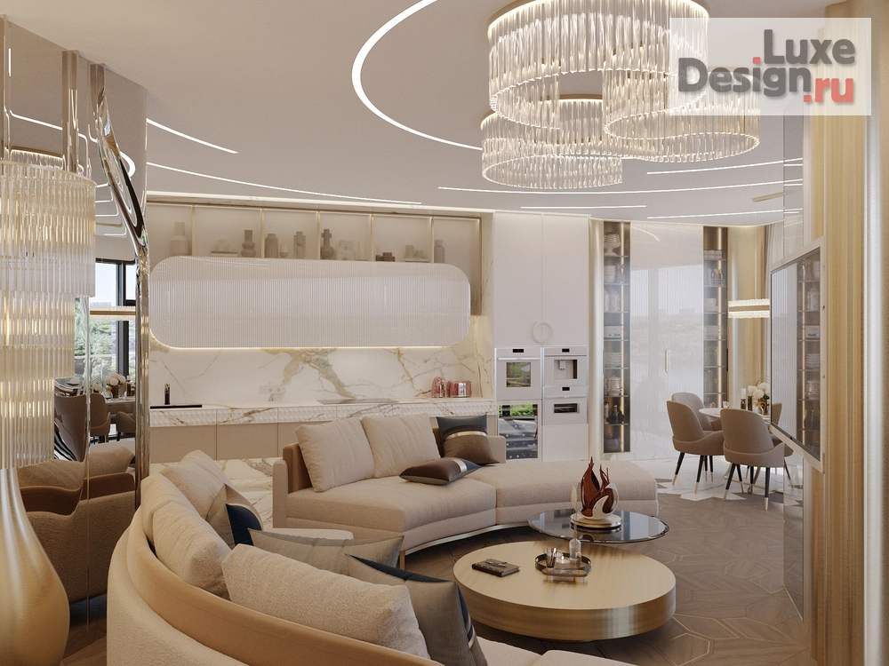 Дизайн интерьера гостиной "Монохромный футуризм" (фото 14)