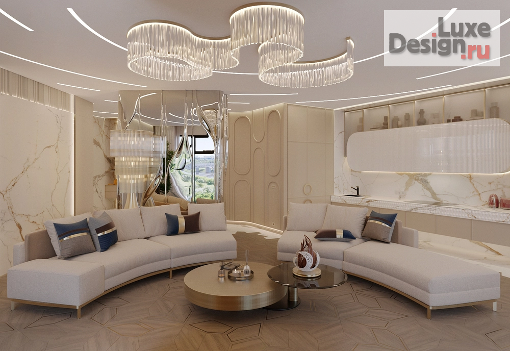 Дизайн интерьера гостиной "Монохромный футуризм" (фото 15)