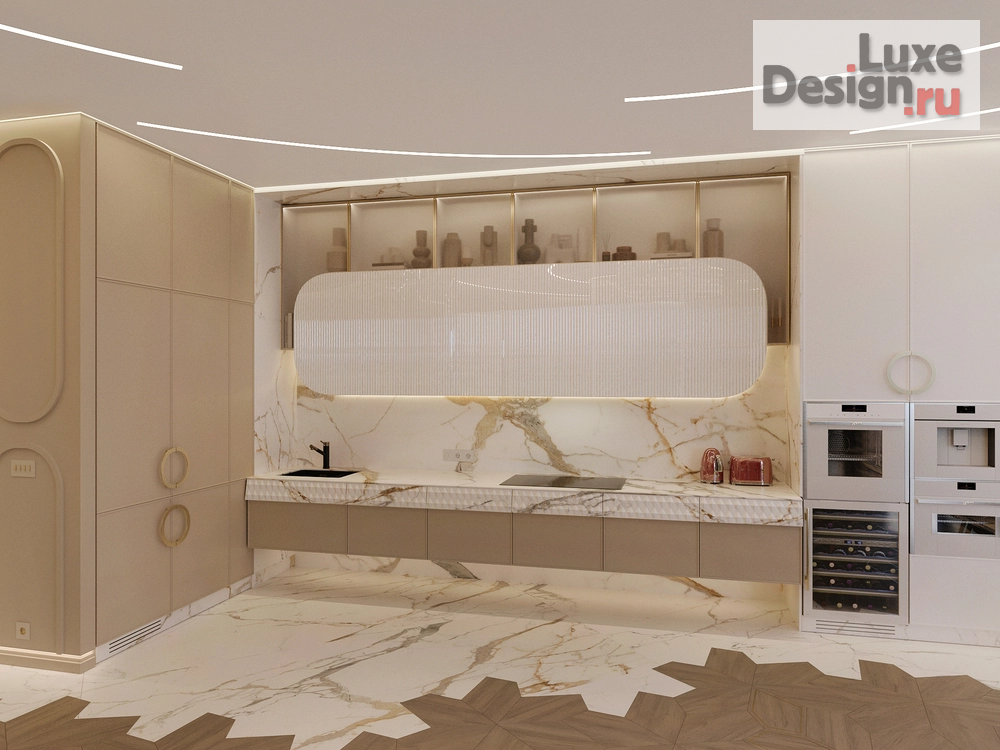 Дизайн интерьера гостиной "Монохромный футуризм" (фото 7)