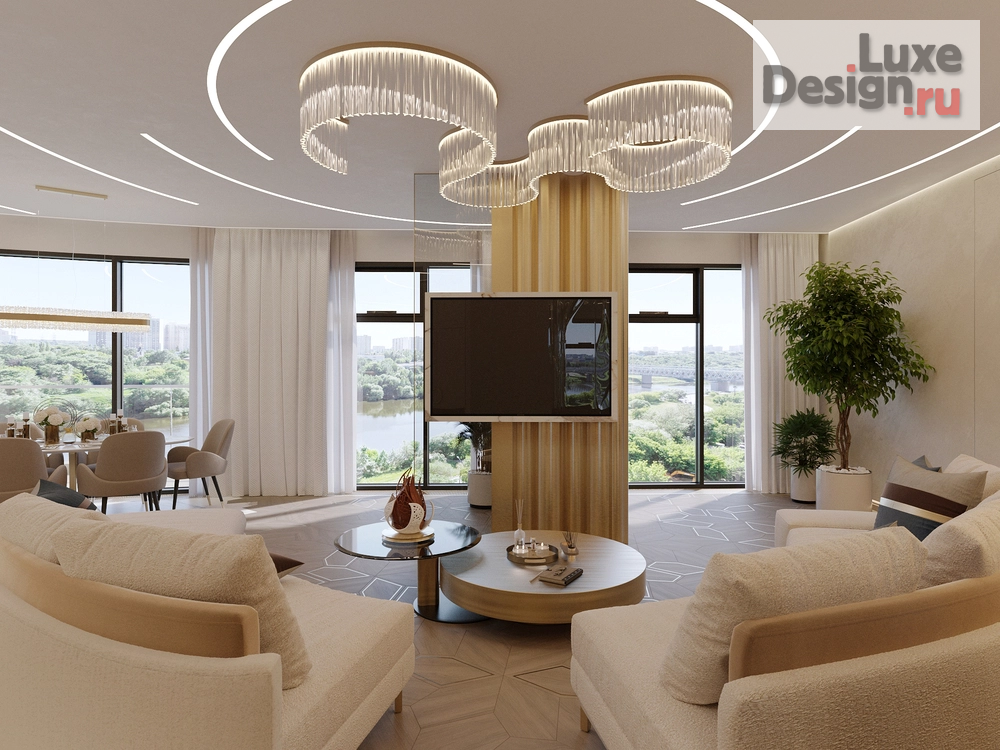 Дизайн интерьера гостиной "Монохромный футуризм" (фото 19)