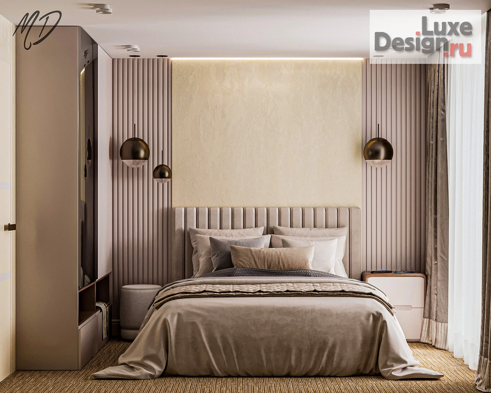 Дизайн интерьера трехкомнатной квартиры "Спальня родителей " (фото 2)