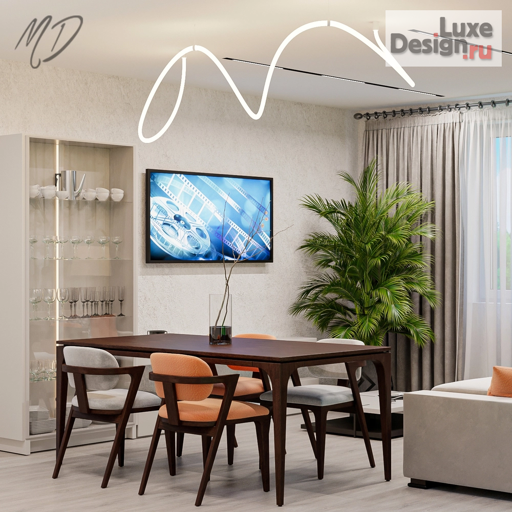 Дизайн интерьера гостиной "Кухня-гостиная" (фото 5)