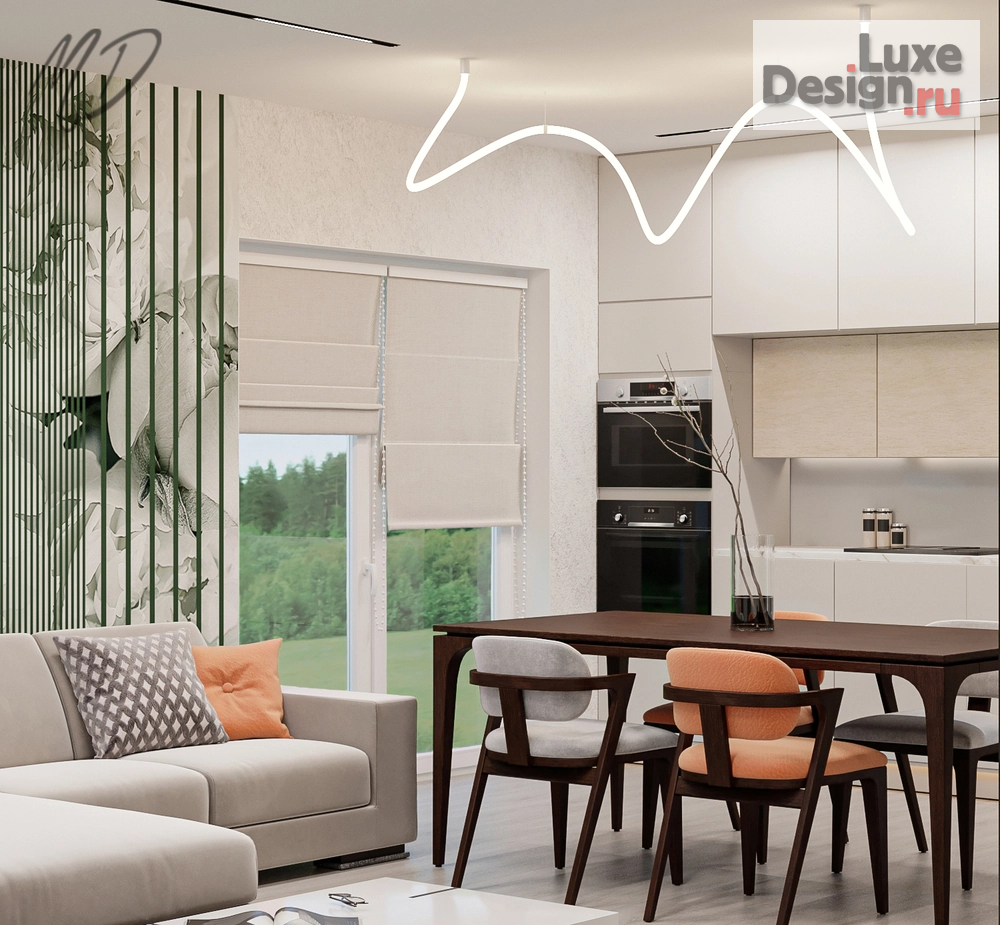 Дизайн интерьера гостиной "Кухня-гостиная" (фото 2)