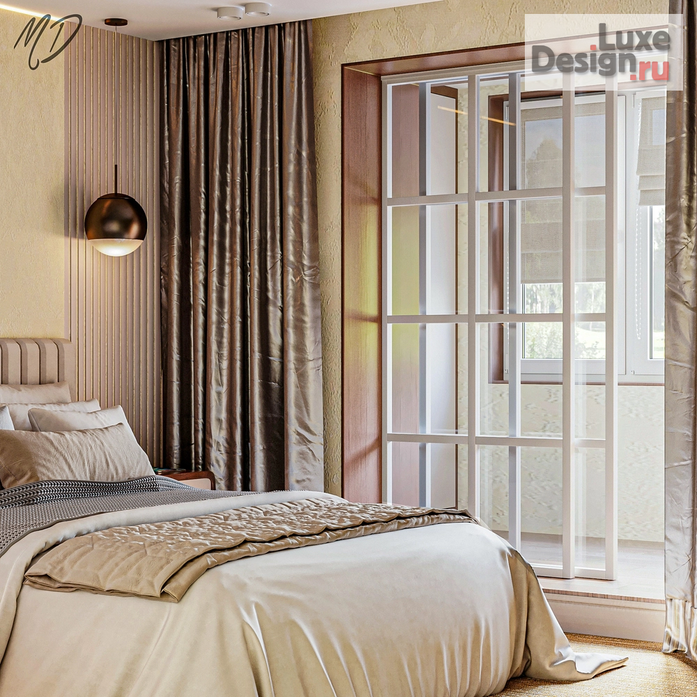 Дизайн интерьера трехкомнатной квартиры "Спальня родителей " (фото 9)