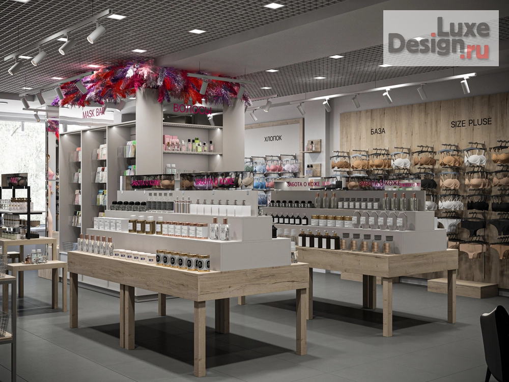 Дизайн интерьера торгового комплекса "Потрясающий,  дизайн магазина белья и косметики UMMA в Алматы" (фото 18)