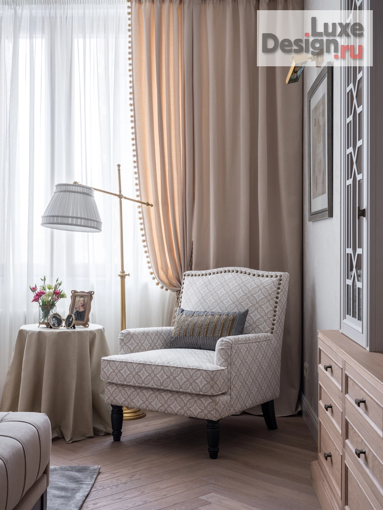 Дизайн интерьера двухкомнатной квартиры "Квартира на Таганке - английская классика" (фото 7)