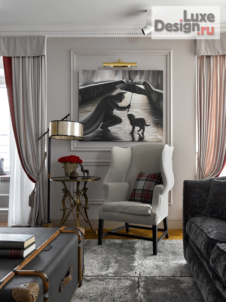 Дизайн интерьера четырехкомнатной квартиры "Американская неоклассика в квартире в Санкт-Петербурге" (фото 3)