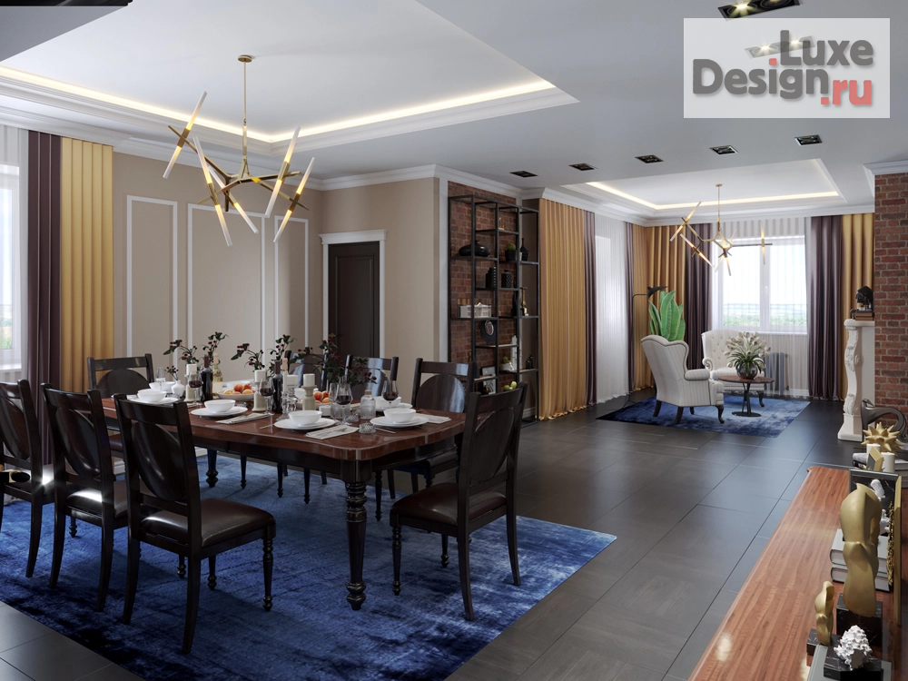 Дизайн интерьера частного дома "Дом в стиле винтажная Неоклассика" (фото 2)