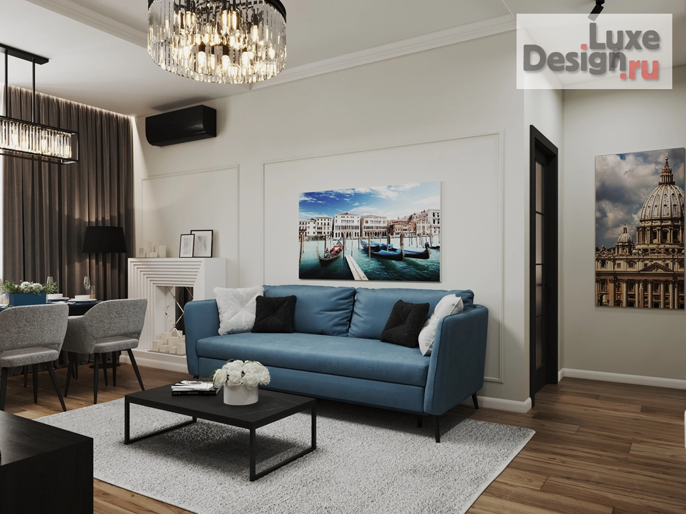 Дизайн интерьера трехкомнатной квартиры "Квартира в стиле современная классика" (фото 1)