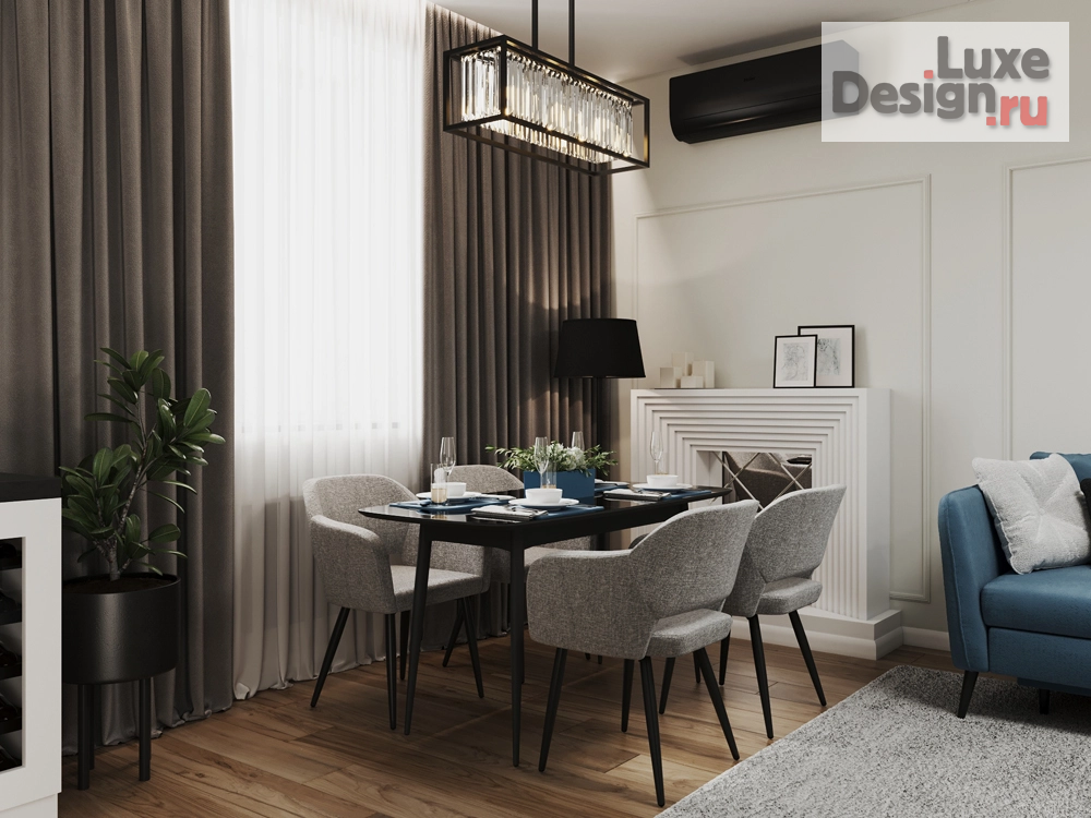 Дизайн интерьера трехкомнатной квартиры "Квартира в стиле современная классика" (фото 3)