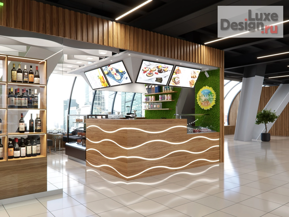 Дизайн интерьера кафе "Кафе с Магазином в Эко-стиле" (фото 4)