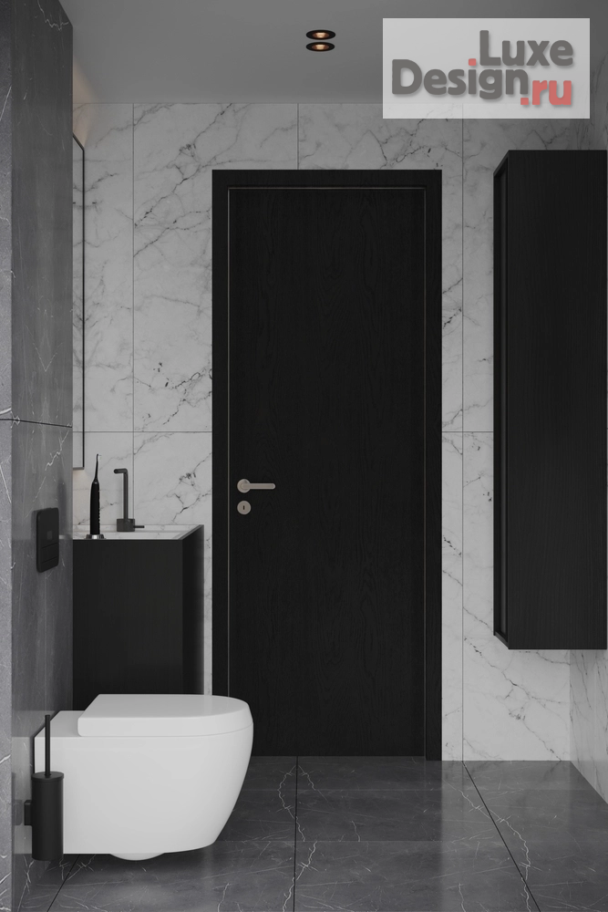 Дизайн интерьера коттеджа "Интерьер рядного бокса в Эстонии - минимализм, тёмные тона и LED-подсветка" (фото 35)