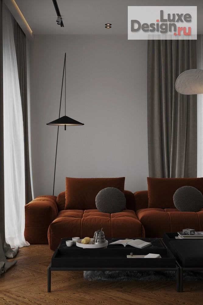 Дизайн интерьера коттеджа "Интерьер рядного бокса в Эстонии - минимализм, тёмные тона и LED-подсветка" (фото 2)