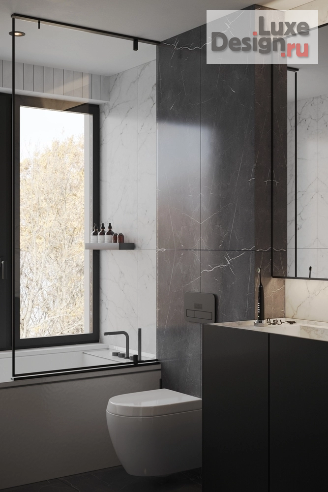 Дизайн интерьера коттеджа "Интерьер рядного бокса в Эстонии - минимализм, тёмные тона и LED-подсветка" (фото 37)