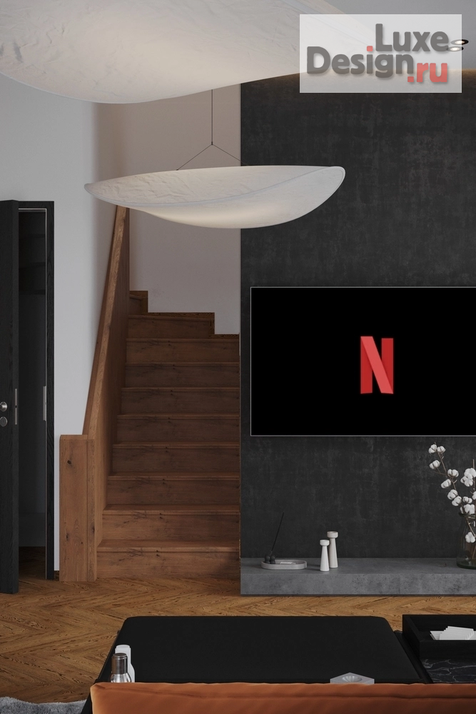 Дизайн интерьера коттеджа "Интерьер рядного бокса в Эстонии - минимализм, тёмные тона и LED-подсветка" (фото 4)