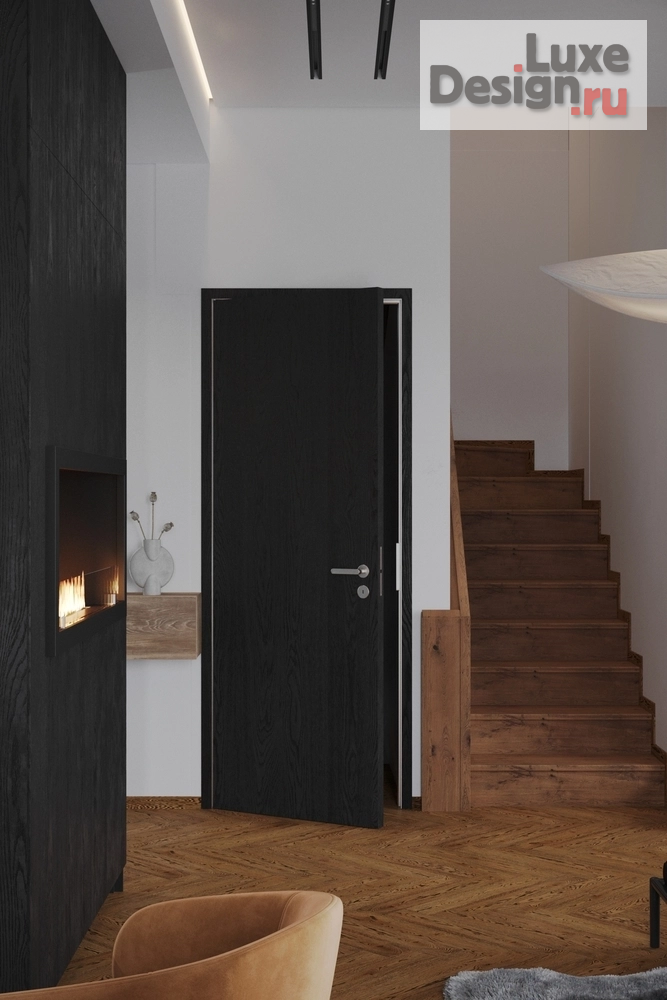 Дизайн интерьера коттеджа "Интерьер рядного бокса в Эстонии - минимализм, тёмные тона и LED-подсветка" (фото 5)