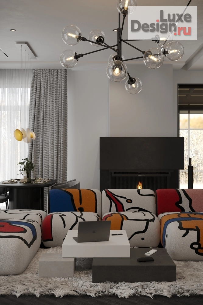 Дизайн интерьера загородного дома "Интерьер части жилого пространства особняка в Барвиха Хиллс (Москва)" (фото 5)