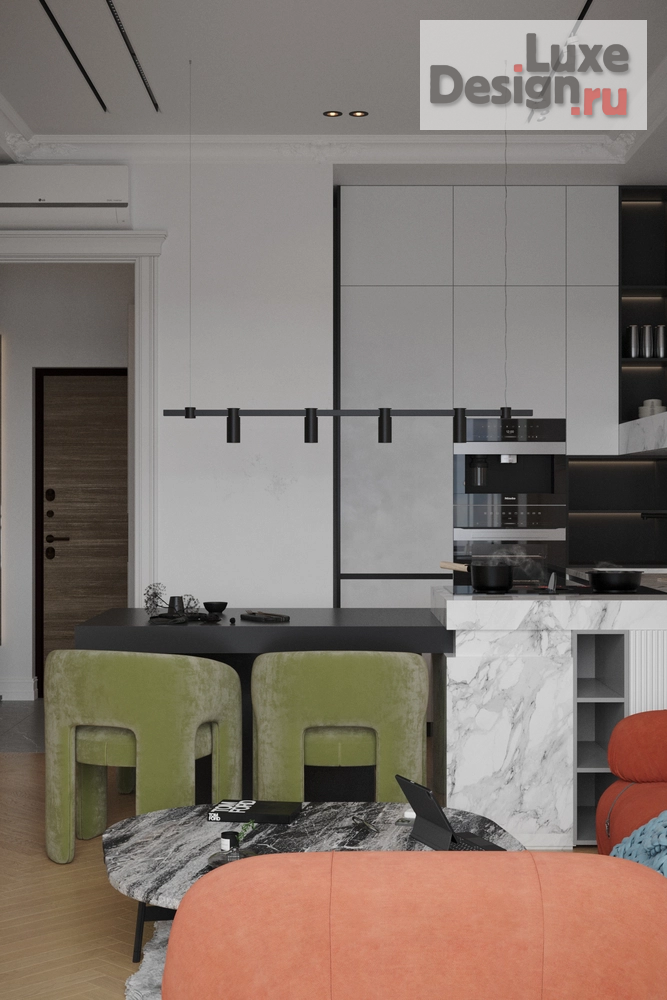 Дизайн интерьера двухкомнатной квартиры "Интерьер квартиры в ЖК "Hide" (Москва)" (фото 6)