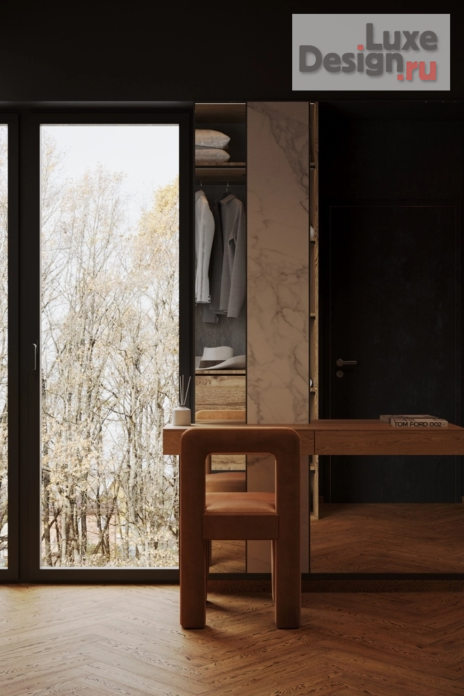 Дизайн интерьера коттеджа "Интерьер рядного бокса в Эстонии - минимализм, тёмные тона и LED-подсветка" (фото 30)