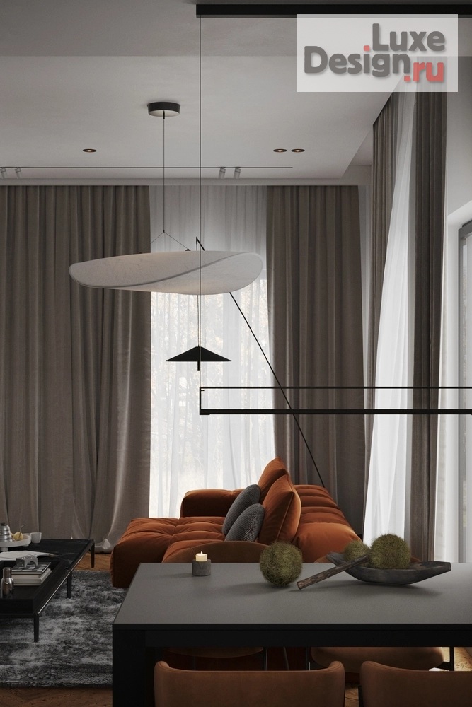 Дизайн интерьера коттеджа "Интерьер рядного бокса в Эстонии - минимализм, тёмные тона и LED-подсветка" (фото 11)