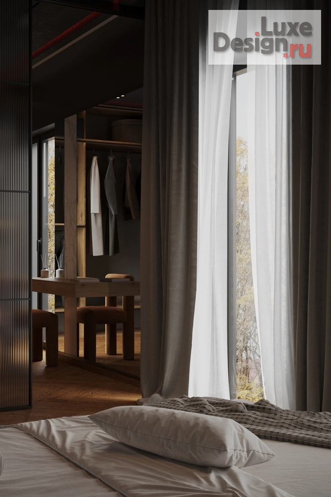 Дизайн интерьера коттеджа "Интерьер рядного бокса в Эстонии - минимализм, тёмные тона и LED-подсветка" (фото 34)