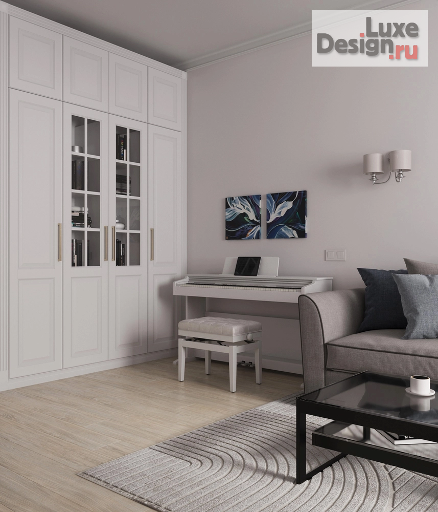 Дизайн интерьера двухкомнатной квартиры "г.Москва, Светлый бульвар" (фото 3) от дизайнера Светлана Кириллова Дизайн интерьера двухкомнатной квартиры "г.Москва, Светлый бульвар" (фото 3)