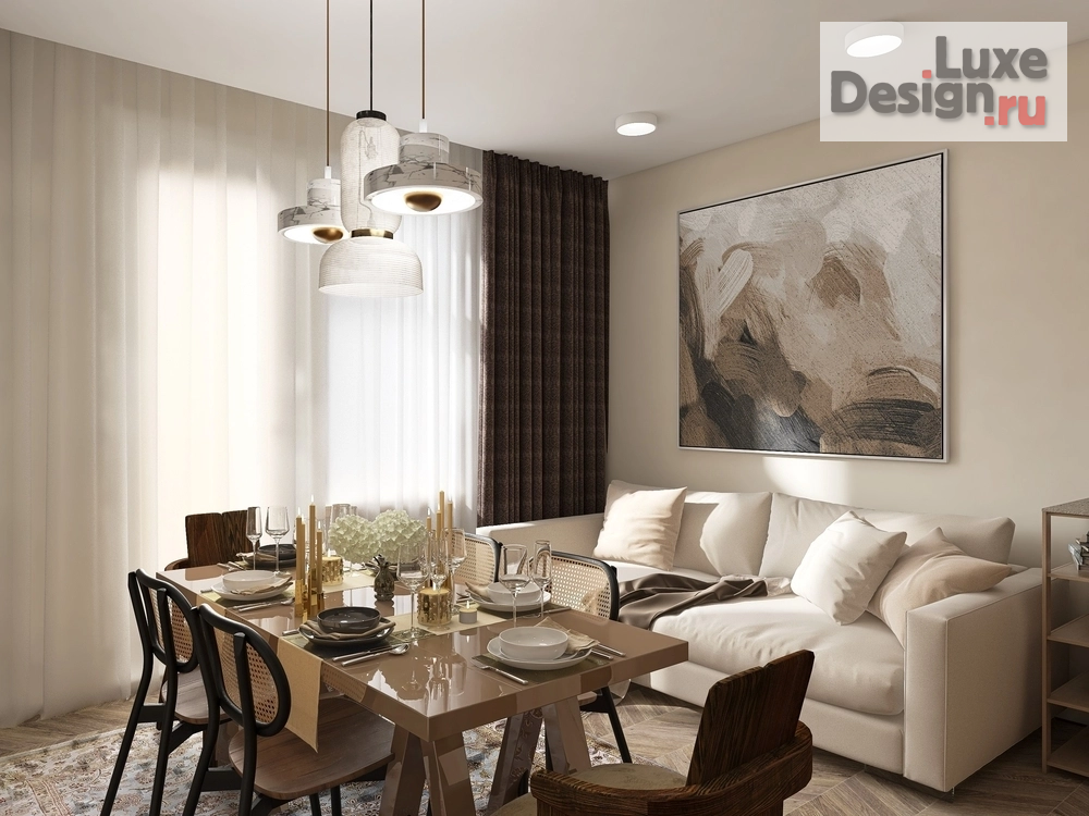 Дизайн интерьера двухкомнатной квартиры "Патриаршие" (фото 1)