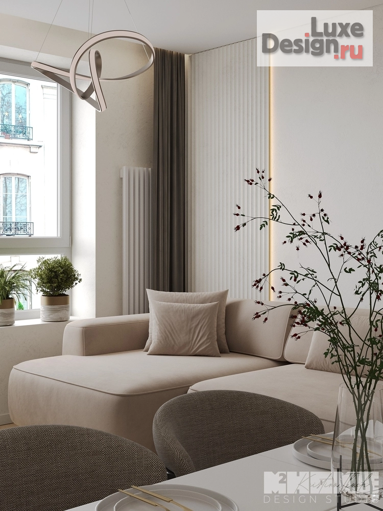 Дизайн интерьера четырехкомнатной квартиры "ПРОЕКТ BROWN RICE НА ОКТЯБРЬСКОЙ НАБЕРЕЖНОЙ" (фото 15)