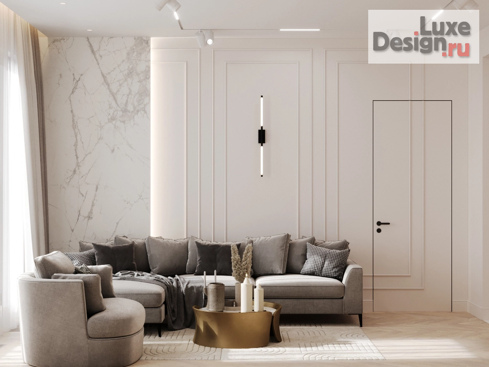 Дизайн интерьера трехкомнатной квартиры "POWDERY" (фото 1) от дизайнера Ткач Кристина Геннадьевна Дизайн интерьера трехкомнатной квартиры "POWDERY" (фото 1)