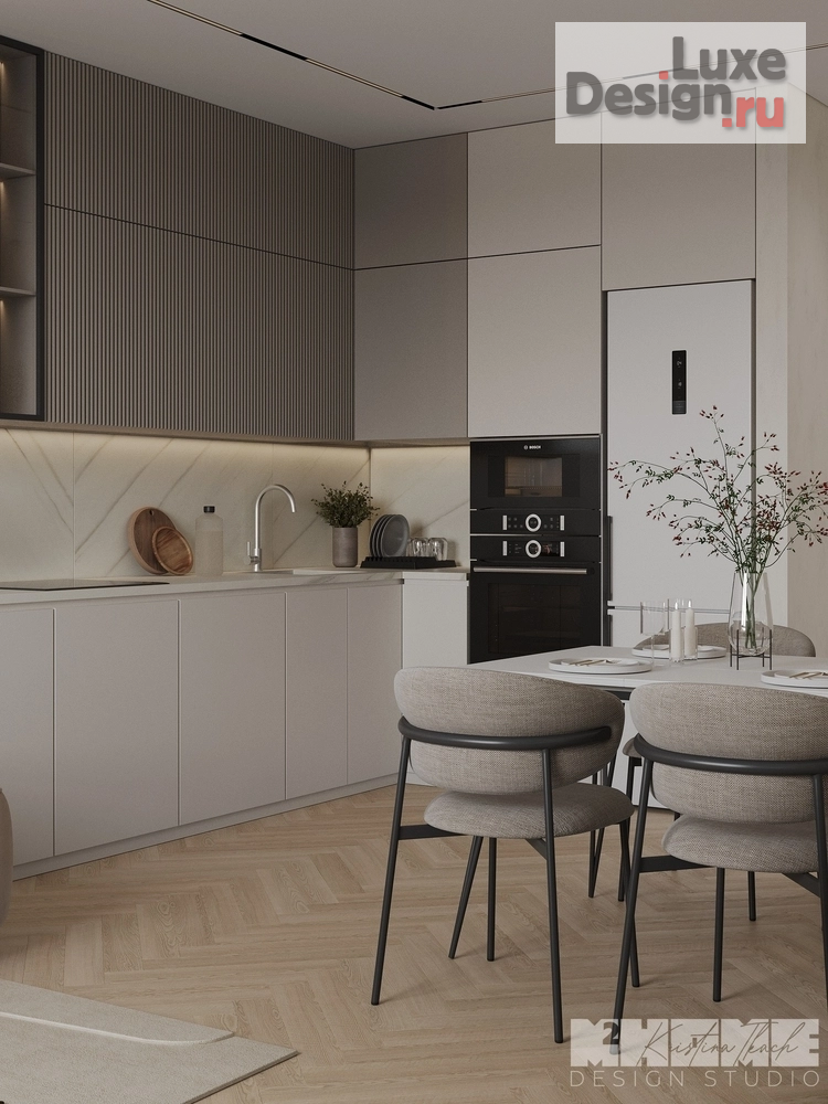 Дизайн интерьера четырехкомнатной квартиры "ПРОЕКТ BROWN RICE НА ОКТЯБРЬСКОЙ НАБЕРЕЖНОЙ" (фото 4)