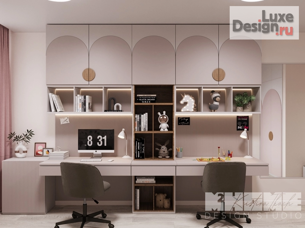 Дизайн интерьера трехкомнатной квартиры "ДЫМЧАТАЯ РОЗА" (фото 4)