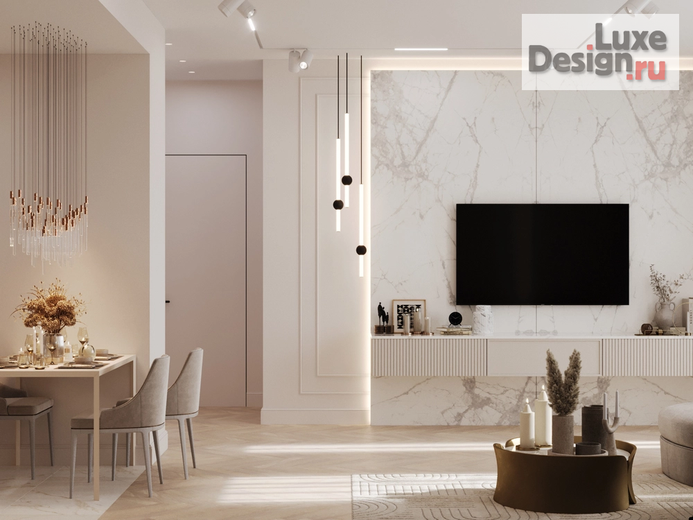 Дизайн интерьера трехкомнатной квартиры "POWDERY" (фото 4) от дизайнера Ткач Кристина Геннадьевна Дизайн интерьера трехкомнатной квартиры "POWDERY" (фото 4)