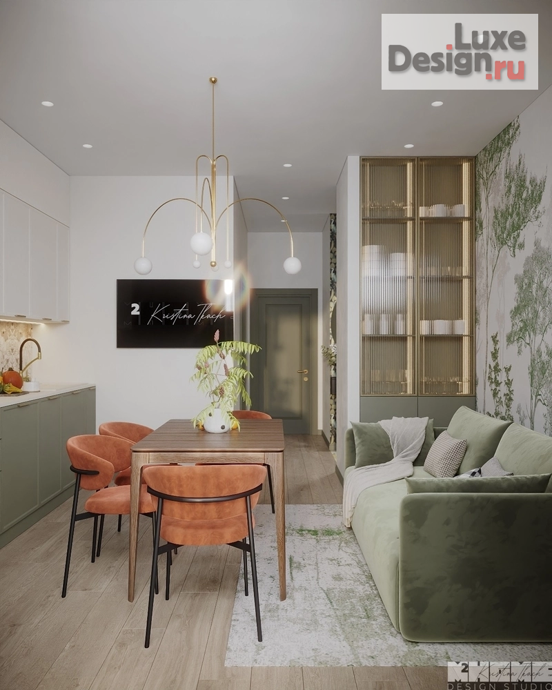 Дизайн интерьера квартиры "КВАРТИРА С РАСТИТЕЛЬНЫМ ДИЗАЙНОМ 42 м2" (фото 4)