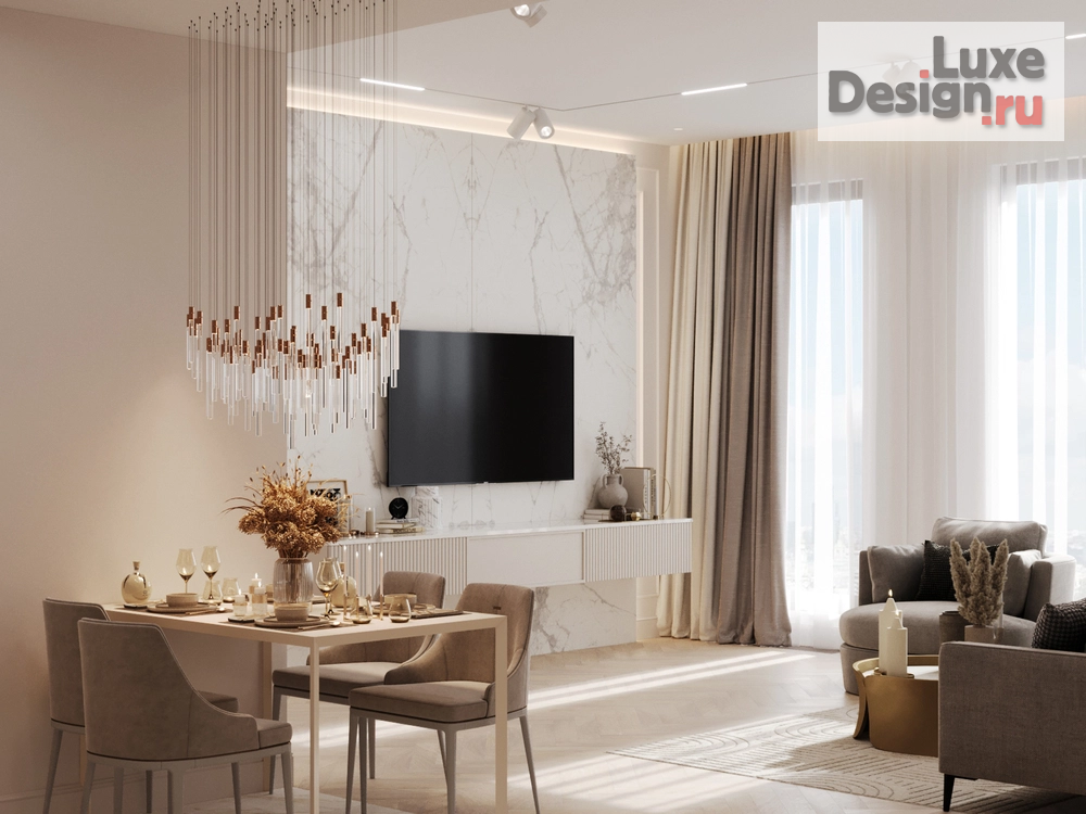 Дизайн интерьера трехкомнатной квартиры "POWDERY" (фото 6) от дизайнера Ткач Кристина Геннадьевна Дизайн интерьера трехкомнатной квартиры "POWDERY" (фото 6)