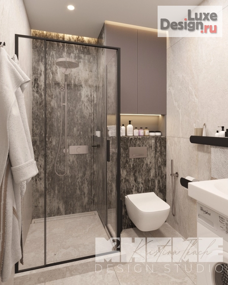 Дизайн интерьера трехкомнатной квартиры "ДЫМЧАТАЯ РОЗА" (фото 36)